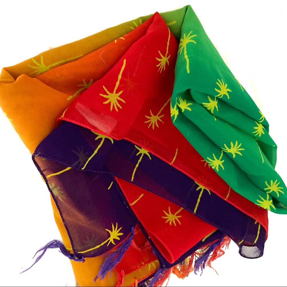 Hand painted large sized rainbow Rima Beach Sarong